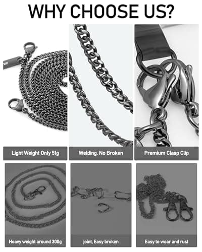 ROCONTRIP Phone Chain Crossbody Phone Strap with 2 Tether Tabs Detachable iPhone Lanyard Chain for All Phones Premium Metal Buckles,Non-rust,Unbreak Cellphone Neck lanyard for Travel Essentials - Thumbnail 5
