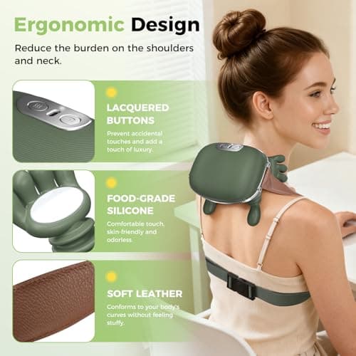 altoance 2026 Upgrade Edition 4D Neck and Shoulder Heat Massager, Wireless Portable Neck Massager, Relieves Muscle Pain, Simulates Deep Tissue Massage of Human Hand, Ideal Gift.（Emerald Green） - Thumbnail 5