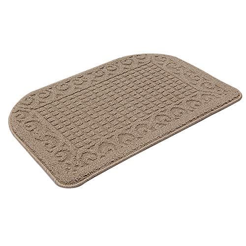 COSY HOMEER 27X18 Inch Anti Fatigue Kitchen Rug Mats are Made of 100% Polypropylene Half Round Rug Cushion Specialized in Anti Slippery and Machine Washable (Beige 1 pc) … - Image 1