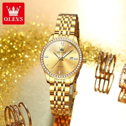 OLEVS Watch Women Small Dial Diamond Watches for Women Waterproof Stainless Steel Ladies Watches Analog Womens Watches Fashion Luxury Dress Reloj para Muje - Thumbnail 4
