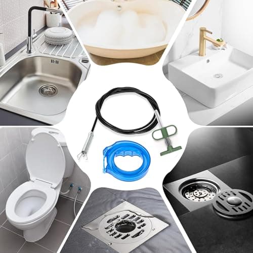 35" Flexible Drain Snake Grabber Tool, Upgraded Hair Clog Remover for Sink, Shower & Bathtub, Easy Reach Plumbing Weasel - Thumbnail 4