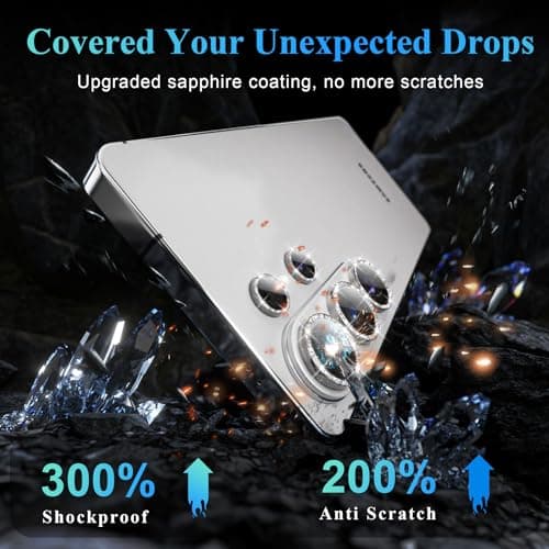 YWXTW Camera Lens Protector for Samsung Galaxy S26 Ultra, [5X Stronger] Glitter Bling Individual Metal Ring Tempered Glass Camera Cover for Galaxy S26 Ultra Accessories, 1 Set - Thumbnail 3