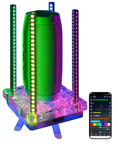 Heepulor Music Sync RGB Ambient Light, App Controlled & Sound Reactive Audio Visual Lighting for Gaming Desk, Party & Desk Setup (Grey) - Image 1