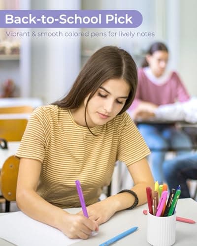 Four Candies Quick Dry Ink Colored Pens Set, 24 Colors Retractable Gel Pen, 0.7mm Fine Point Colorful Pens for Note Taking & Drawing, Colored Gel Pens with Comfort Grip for Office, School & Home - Thumbnail 3