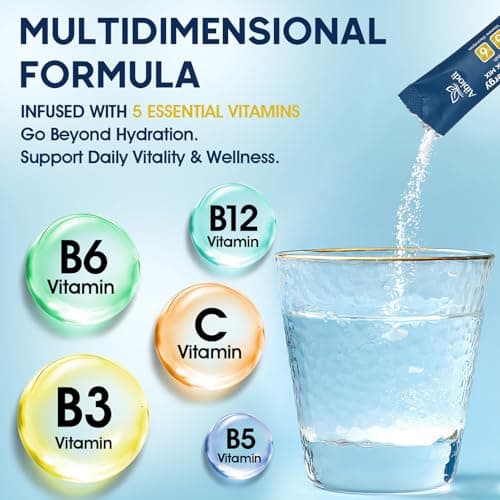 Aibiodi Electrolytes Powder Packets - Sugar Free & Zero Calorie Liquid Daily IV Drink Mix - Instant Hydration & Energy Supplement with 6 Electrolytes and 5 Vitamins, Keto Friendly & Vegan - 12 Sticks - Thumbnail 5