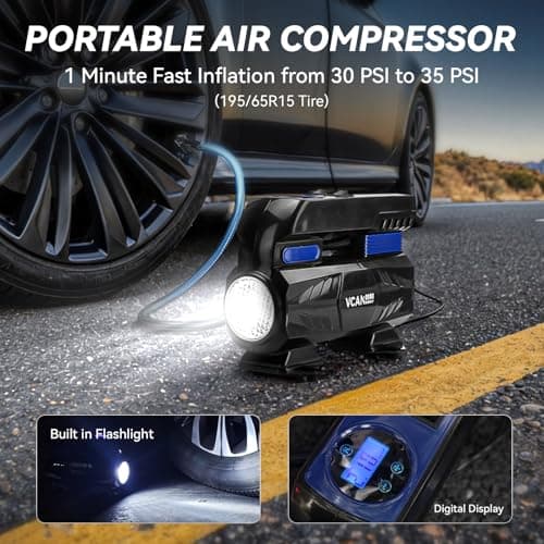 Car Emergency Kit with Portable Air Compressor, Winter Car Safety Roadside Assist Kit, Emergency Car Kit for Cars, Trucks - Thumbnail 3