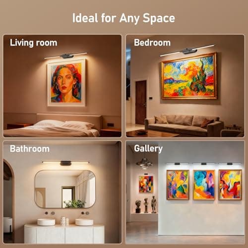 Glendan Wireless Picture Light for Wall: 24" Rechargeable Art Light with Remote & Timer, 8000mAh Battery Operated Poster Lights, 3 Color Modes & 3 Brightness Levels for Pictures, Gallery, Frame - Thumbnail 6
