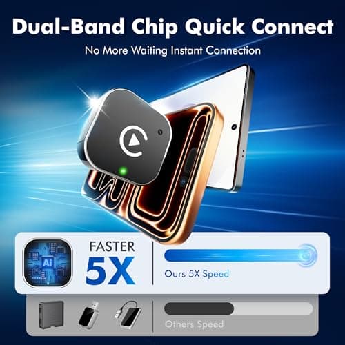 2026 Upgraded 2-in-1 Wireless CarPlay Adapter for iPhone & Android Auto, Plug and Play, Convert Wired to Wireless, Fast Auto-Connect & No Latency, USB-A/USB-C for 98% Factory Wired Cars - Thumbnail 3