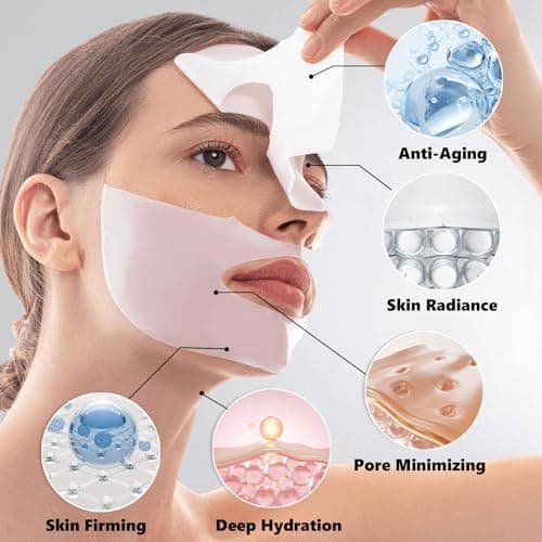 ABOTE Collagen Facial Sheet Mask - Overnight Jelly Gel Transforming from White to Transparent for Glass Glow Skin, Boost Elasticity, Even Skin Tone & Hydrate, 1.23oz (35g) x 4 Pack - Thumbnail 6