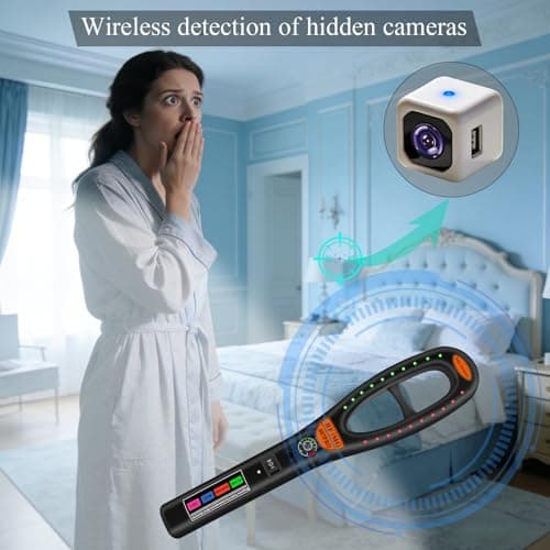 Hidden Camera Detector – Electronic Bug & GPS Tracker Finder, RF Signal Scanner, Portable Rechargeable Surveillance Detector for Home, Hotel, Car & Travel Security - Thumbnail 3