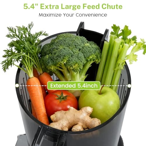Kndko Cold Press Juicer, Juicer Machines with 5.4" Large Feed Chute for Whole Vegetables & Fruits, Professional Slow Masticating juicer with Large Auger, Self Feeding, High Juice Yield, Easy to Clean - Thumbnail 2