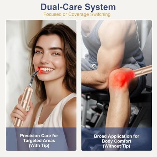 Red Light Therapy and Near Infrared Light Therapy Device, Portable Handheld LED Facial & Body Care Cold Sore Wand with 660nm 810nm 850nm 940nm Wavelengths, for Joints & Muscles Wellness Support - Thumbnail 2