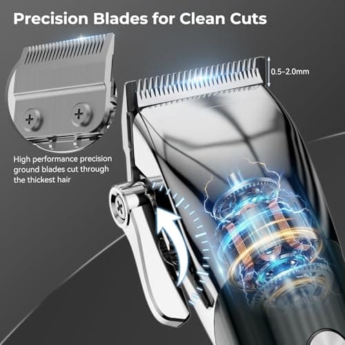 Intpot Hair Clippers for Men, Professional Cordless & Corded Barber Hair Clipper and Trimmer with Guide Combs for Hair Cutting, Grooming, Rechargeable Mens Haircut Kit - Thumbnail 2