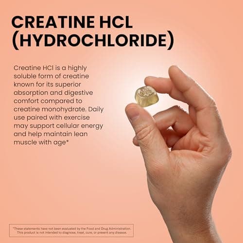 WellPath Creatine HCl Gummies 750mg – Chewable Creatine Gummies for Women and Men – 5g Monohydrate Equivalent - Peach Yuzu Tart Flavor, Real Sugar - Cognitive & Performance Support – Non-GMO, 90ct - Thumbnail 4