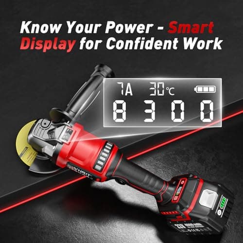 Avhrit Cordless Angle Grinder 4-1/2 Inch, 21V Brushless Battery Grinder Tool with 2×4.0Ah Batteries, Adjustable 3-speed with LED for Metal Cutting, Grinding, Rust Removal - Thumbnail 5
