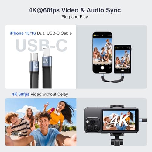 4K 60fps Vlog Selfie Monitor Screen, Magnetic Phone Vlog Selfie Monitor Screen with Bluetooth Remote, Back Camera Monitor for Live Stream TikTok, Compatible with iPhone Android - Dark Navy - Thumbnail 2