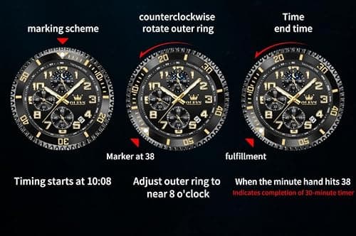 OLEVS Black Watches for Men Luxury Stainless Steel Mens Black Watch with Date Casual Men Dress Watch Waterproof Chronograph Men’s Wrist Watches Reloj para Hombre - Thumbnail 6