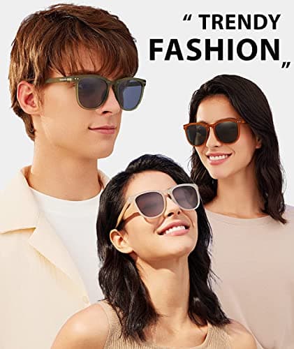 BENEUNDER Polarized Sunglasses for Men Women, Ultra Lightweight Folding Sunglasses, UV400 Protection Acetate Frame Sunglasses with Organizer, Black-23 - Thumbnail 3