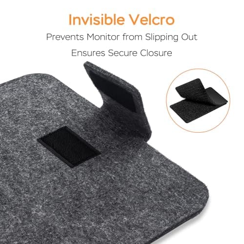 Senyoson 18.5 Inches Portable Monitor Sleeve Case for Sceptre Kado MNN KYY InnoView Yxk ForHelp AYY VisionOwl Yodoit Uperfect ViewSonic, Durable Lightweight Felt Storage Bag, Laptop Screen Extender - Thumbnail 4