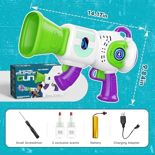 Resosese Fart Gun, Fart Blaster Toy Gun with Shoots Real Fog Rings,2 Unique Durian & Cheese Scents,2 Fun Sound Effects & Color-Changing Lights, Anti-Backflow Safe, Christmas Fart Gifts Toys for Kids - Thumbnail 5