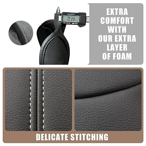 Muslogy Center Console Armrest Cover Fit for Honda Pilot 2023-2026, 2024-2026 Ridgeline/Passport Accessories, Comfort Armrest Pad Console Lid Cushion Vegan Leather Regular Thick(Black/White Trim) - Thumbnail 5