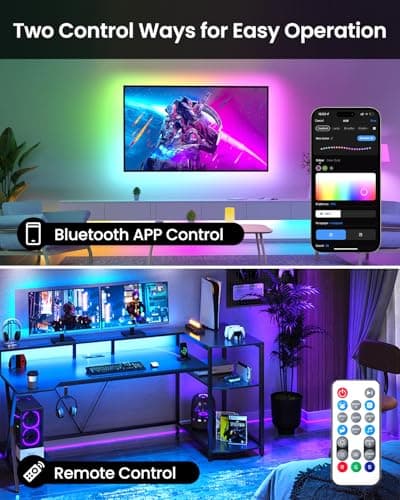 Pak LED Strip Lights 105ft, RGBIC Color Changing Smart Lights with App, Remote & Voice Control, Music Sync, 64 Scenes, Flexible, DIY Cuttable, Easy Installation for Bedroom, TV, Gaming, Party - Thumbnail 5