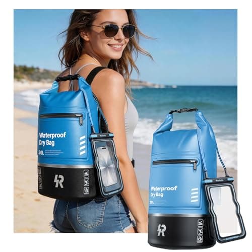 Rorhxia 20L Waterproof Dry Bag, [Upgraded Waterproof & Tearproof] with Bonus Phone Waterproof Case, Roll Top Floating Waterproof Storage Bag for Kayaking, Beach, Fishing, Gym, Camping Outdoor - Image 1