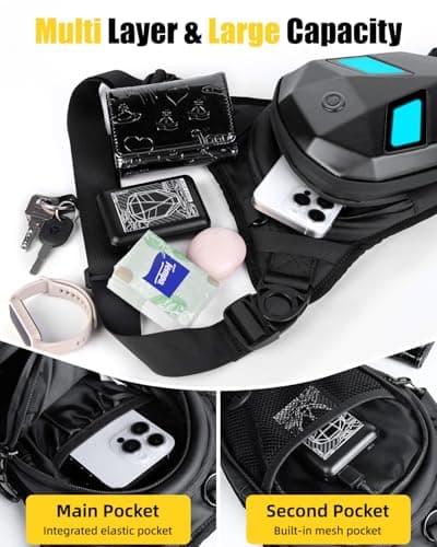 Untrxr Devil's Eyes Motorcycle Leg Bag for Men & Women,Drop Thigh Bag with Removable Leg Straps,Hard Shell for Cycling、Running、Outdoors Sports,with Multiple Pockets(Power Bank Not Included) - Thumbnail 4