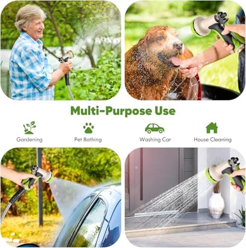 Garden Hose 50 ft, Stainless Steel Water Hose with 10 Function Nozzle Flexible, Heavy Duty, Lightweight, No-Kink, Pet Proof, Puncture Proof Hose Metal for Yard, Outdoor - Thumbnail 4
