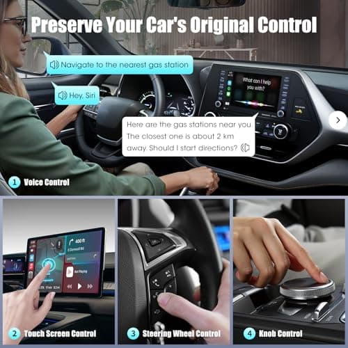 2in1 Wireless Carplay Adapter for iPhone Android,for Toyota/Honda/Cadillac/Ford/Chevrolet/Jeep Carplay,Plug Play Automatic Reconnect,Convert Wired to Wireless Bluetooth Carplay Dongle(USB A/C)06d - Thumbnail 5