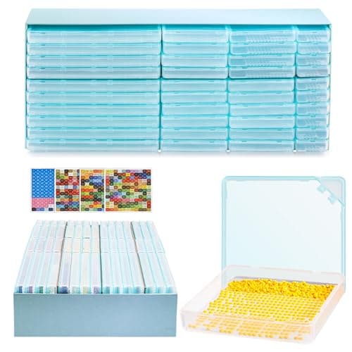 Caydo 60 PCS Diamond Art Storage Trays Kits, 2-in-1 Diamond Art Accessories with Lids for Diamond Arrangement & Storage - Image 1
