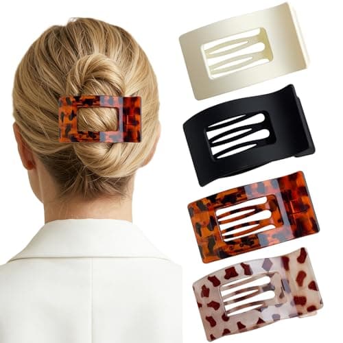 YTQDSS 4PCS Flat Hair Clips Matte Non-Slip Claws for Women, Strong Hold Hair Accessories for All Hair Types, Daily Wedding Party Date Beach Use (Style1 (Combo)) - Image 1