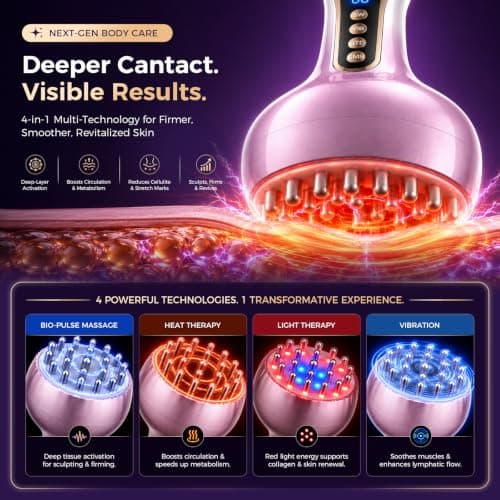 Lihsykds Lymphatic Drainage Massager & Anti Cellulite Massage Tool,Helps Reduce Stretch Marks & Cellulite，for Belly, Arms & Legs,Body Sculpting Machine with Microcurrent, Light, Heat & Vibration - Thumbnail 3