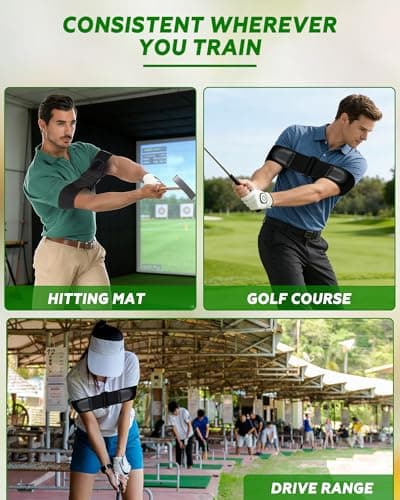BIG TEETH Golf Swing Arm Band Trainer, Upgrade Adjustable Golf Swing Training Aid Arm Band, Eliminate Chicken Wing Straight Swing Golf Accessories Practice Equipment Gifts For Men Women Beginner - Thumbnail 5