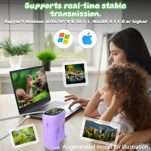 Pozifu 2.0" Handheld Microscope for Kids, 2 in 1 1000X Pocket Digital Microscope & 10X Telescope for Kids - Science Kits STEM Toys - Gifts for Boys Girls Ages 3 4 5 6 7 8 9 10 11 12 (Purple) - Thumbnail 6