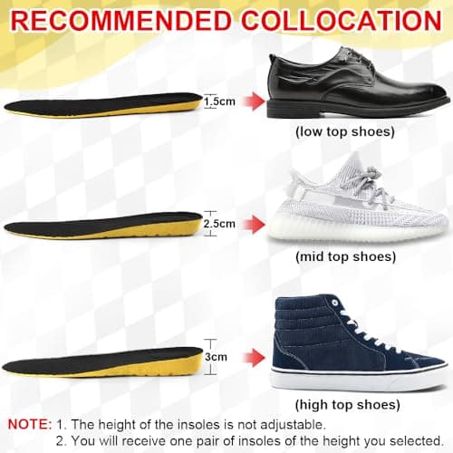 XINIFOOT Breathable Height Increase Insoles, 1.5cm/2.5cm/3cm Elastic Shock Absorbing Mesh Holes Replacement Inserts, Heel Lift Inserts for Men and Women (3 cm Height, 1 Pair) - Thumbnail 4