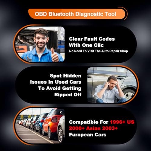 2026 B28 Bluetooth 5.3 OBD2 Scanner, Engine System Exclusive Diagnostic Tool, Does Not Support ABS/SRS/Airbags, Free App, 1000+ Engine Codes, OBD-Powered, Compatible with iOS/Android, 1996+ Vehicles - Thumbnail 4