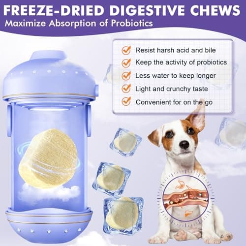 Probiotics for Dogs, Freeze-Dried Dog Probiotics and Digestive Enzymes, Plus Omega-3 for Itchy Skin, 3-in-1 Prebiotics for Digestive Health, Dog Vitamins and Supplements for Immune Health, 120 Bites - Thumbnail 2
