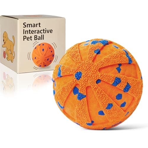 JoyBruko Interactive Dog Toys Ball, Moving Dog Toys to Keep Them Busy, Automatic Self Rolling & Bouncing, Soft E-TPU Material IPX7 Waterproof, Enrichment for Small Medium Large Breeds, Orange - Image 1