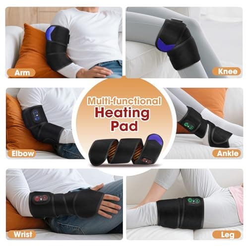 Cordless Elbow Heating Pad for Elbow & Leg Pain Relief, Heated Elbow Brace Wrap Around Wrist Heating Pad for Arm, Wrist, Ankle, Leg and Knee with 3 Heating Levels & Timer - Thumbnail 4