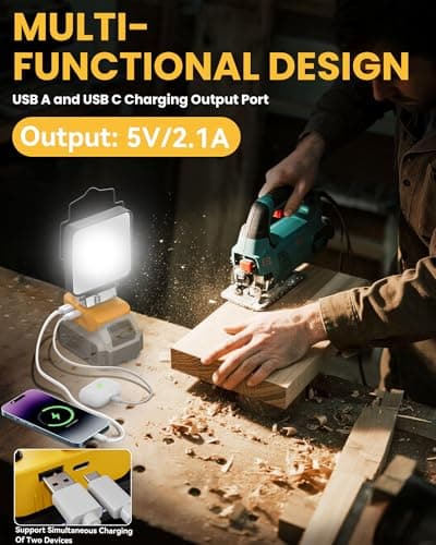 LED Work Light Compatible with DeWALT 20V Battery, 112W 11200LM,Tool Only - Thumbnail 3