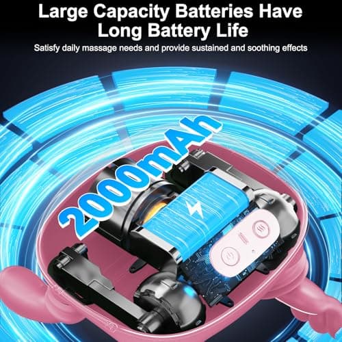 Nooydio Neck Massager, Neck and Back Massager with Heat & 4D Kneading, Shiatsu Deep Tissue Wireless Massager for Shoulder Cervical Pain Relief, Portable Rechargeable for Home Office (Pink) - Thumbnail 5