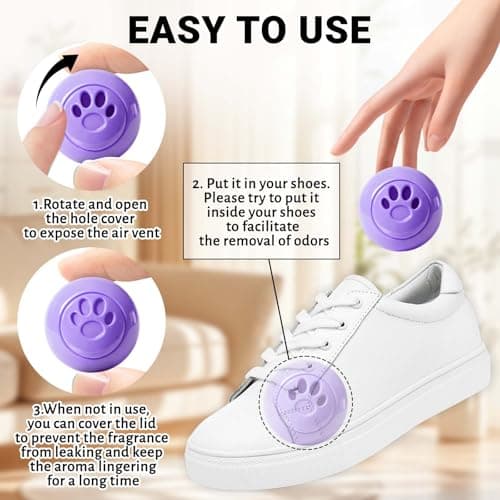 STRN Sneaker Deodorizer Balls 8 Packs Lavender Scent Shoe Odor Elimination, Scented plastic ball, Long-lasting Freshness Shoe Deodorizer for Sneakers Gym, Bags, Cars and Small Spaces - Thumbnail 3