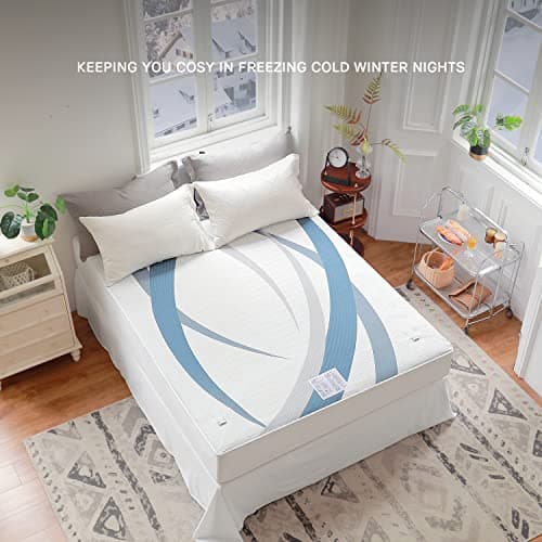 Gotcozy Heated Mattress Pad King Size Dual Control - Electric Mattress Pad Fit up to 15‘’ with 6 Heat Setting & 10 Hour Auto Off ETL Certified Machine Washable(Blue) - Thumbnail 6