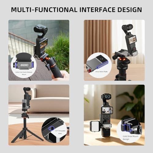 Flymile Pocket 4 Magnetic Mount Stand, 180° Adjustable Aluminum Metal Cage Frame Clamp Desk Bracket for Osmo Pocket 4, Expansion Adapter Magnet Handle ＆ Cold Shoe for DJI Osmo Pocket 4 Accessories - Thumbnail 5