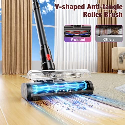 Zyxrona Cordless Vacuum Cleaner, 450W 40Kpa Stick Vacuum with Powerful Suction, 50Mins Vacuum Cleaners for Home, Anti-Tangle Brush, 8 in 1 Lightweight Vacuum for Hard Wood Floor Carpet Pet Hair - Thumbnail 6