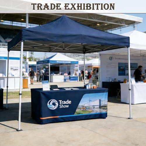 YOUYINYOU Shipping Next Day Custom Table Cloth with Logo Image Text 4/5/6/8/10FT for Business Tradeshow Events Company School Shop Other Important Events (108" L x 63" W) - Thumbnail 3