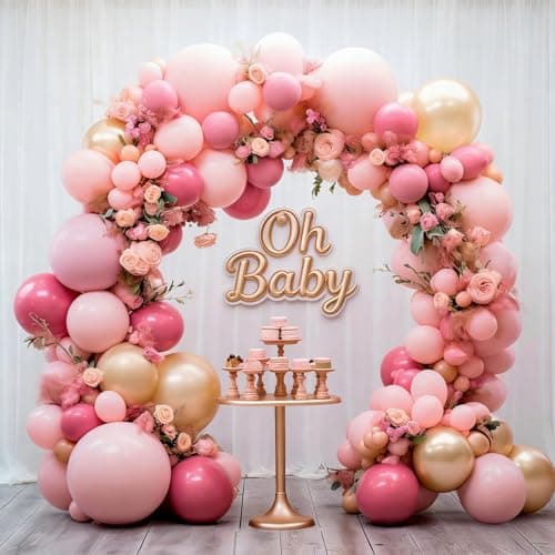 Valentines Day Decorations 155Pcs Rose Red Macaroon Pink Metallic Chrome Gold Latex Balloon Garland Arch Kit for Birthday Anniversary Wedding Romantic Bridal Shower Galentines Day Decor - Thumbnail 6