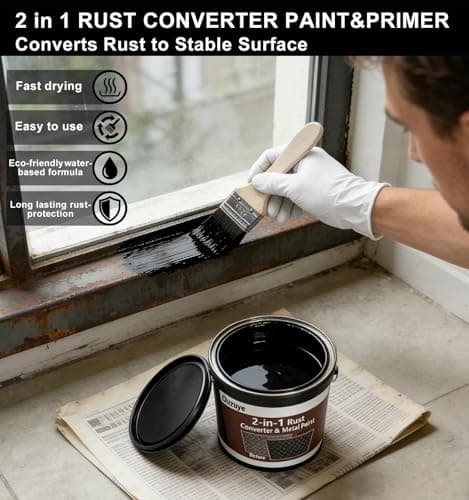 2 in 1 Rust Converter & Metal Primer, 35 oz Black Rust Reformer Paint for Metal, Ultra Rust Encapsulator & Inhibitor, Heat Resistance Rust Neutralizer & Conversion for Trailer, Truck Frame, Car Chassis - Thumbnail 3