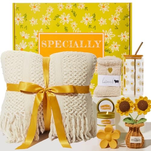 Birthday Gifts for Women, Christmas Self Care Get Well Gifts Baskets for Women, Sending Sunshine Sunflower Care Package, Thinking of You Thank You Inspirational Gift for Friend, Mom, Sister, Wife - Image 1